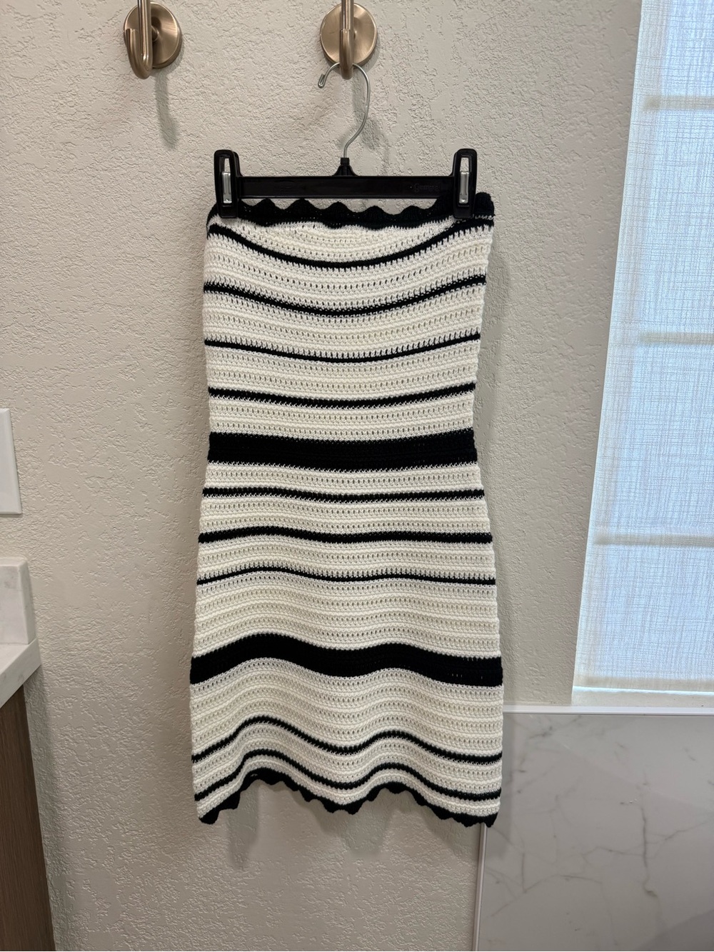 Strapless knit mini dress